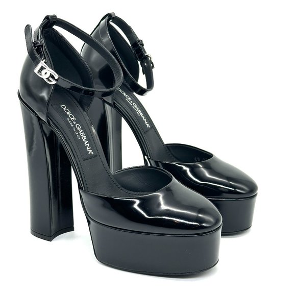 Dolce & Gabbana DG Logo Ankle Strap Platform Pumps Heels Sandals Shoes - Picture 8 of 16